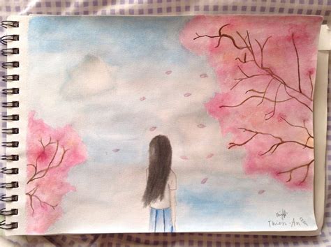 Share the best gifs now >>>. Anime Cherry Blossom Tree Drawing - Drawing Art Ideas