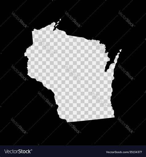 Wisconsin Us State Stencil Map Laser Cutting Vector Image