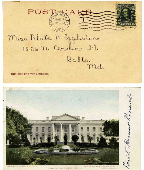 Lot Detail First Lady Edith Roosevelt Signed 1904 White House Postcard
