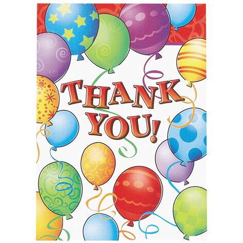 Birthday Balloons Thank You Notes Birthday Party Supplies