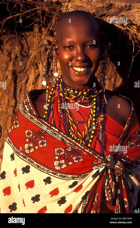 Maasai Woman Maasai Village Masai Mara Kenya Stock Photo Alamy