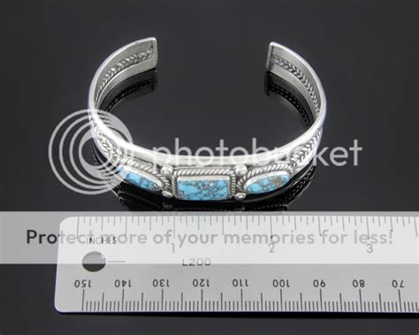 Navajo Handmade Sterling Silver And Nevada Blue Turquoise Cuff Bracelet