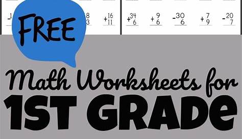 FREE 1st Grade Printable Math Worksheets & First Grade Mad Minutes!