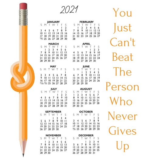 Inspirational 2021 Calendar With Quotes Sayings