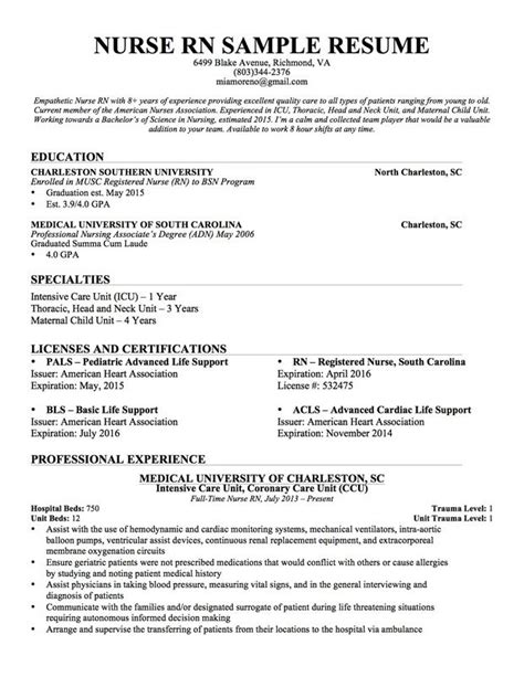 We have the industry best resume example and writing tip with the trending skillset required for your dream job. Nursing Resume Sample & Writing Guide | Resume Genius | Nursing resume examples, Nursing resume ...
