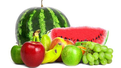 Wallpaper Fruits Close Up Watermelon Apples Banana Grapes 3840x2160