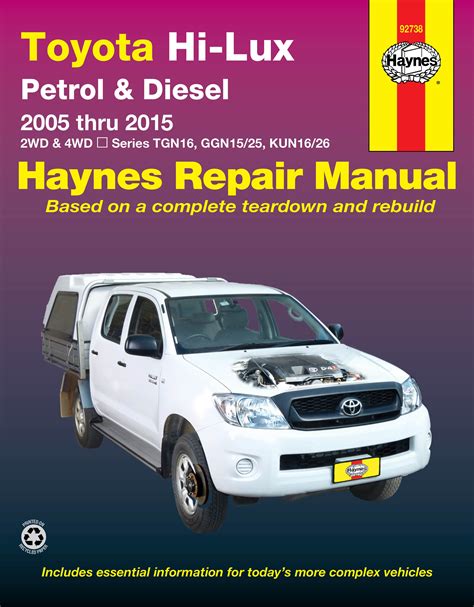 Toyota Hilux 2005 2015 Haynes Repair Manuals And Guides