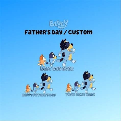Personalised Fathers Day Bluey Printable Image Download Etsy