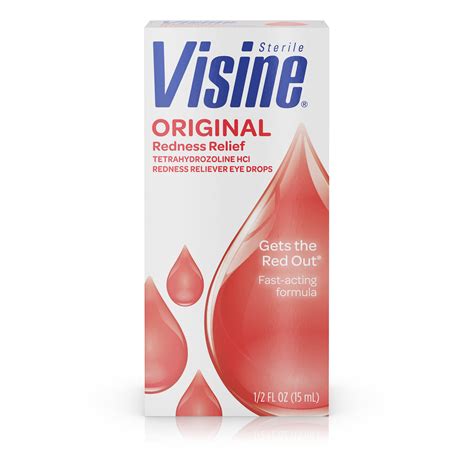 Visine Original Redness Relief Eye Drops To Help Relieve Red Eyes And Eye