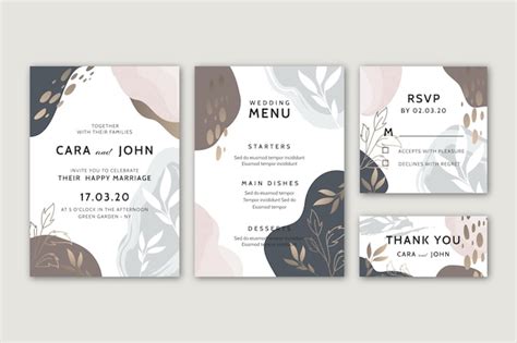 Free Vector Wedding Stationery Template Concept