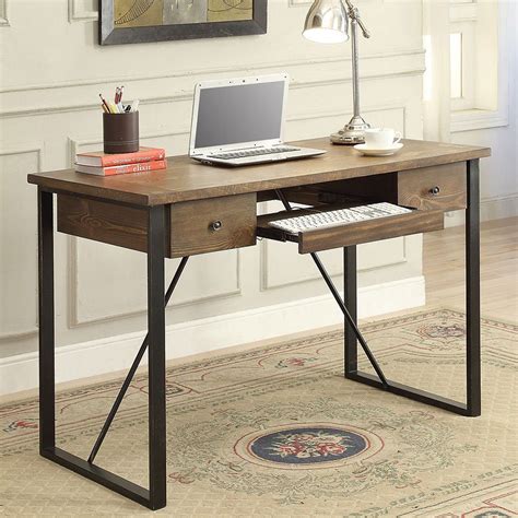 Metal desks offer a sleek & durable workstation are you searching for a desk built for heavy use, day in and day out? Computer Desk w/ Metal Frame by Coaster Furniture ...
