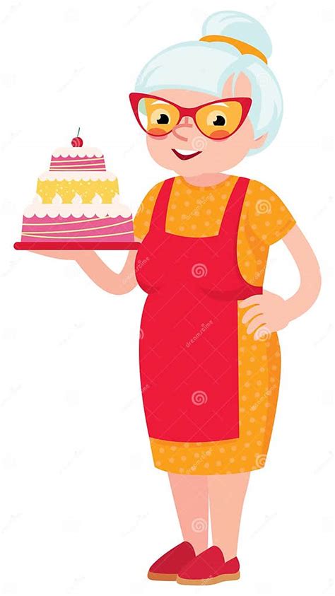 Grandmother Baked A Cake Stock Vector Illustration Of Kind 71530623