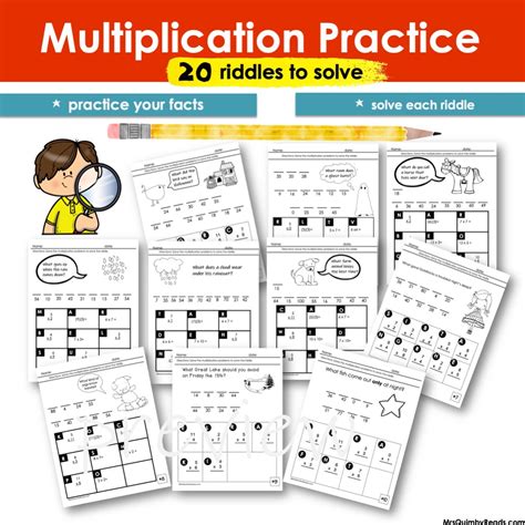 Multiplication Practice Math Riddles 3rd Grade Classful