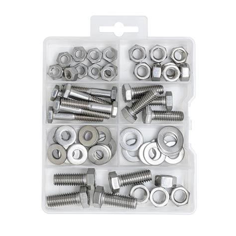 304 Stainless Steel Bolts And Nuts And Washers Assortment 60PCS Nut