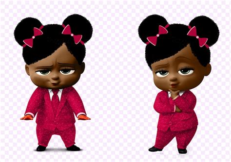 African American Boss Baby Girl Clipart 300 Dpi 9 Png Files Etsy