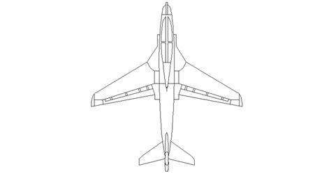 Cad Drawings Of Jet Airplane 2d View Of Transportation Units Dwg File