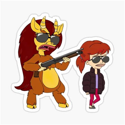 Big Mouth Jessi Glaser And Connie The Hormon Monster With Sunglasses Sticker For Sale By