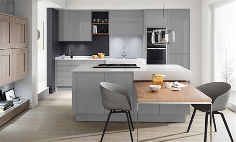 Remo Handless Silver Grey Gloss Kitchen Interior Designs North East Ltd