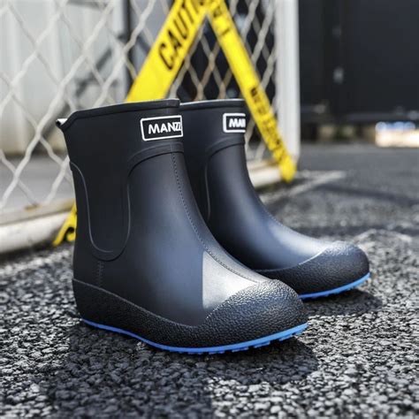 slip on rain shoes men rubber boots waterproof platform booties 2022 fashion outdoor non slip
