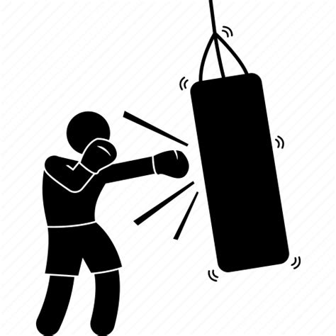 Bag Boxer Boxing Punch Punching Sand Training Icon