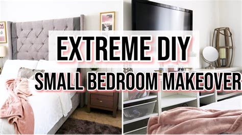 From the walls to the cupboard and study chair — there's a nice touch of blue throughout. Extreme Small Rental Bedroom Makeover + DIY Queen Bed - Pt ...
