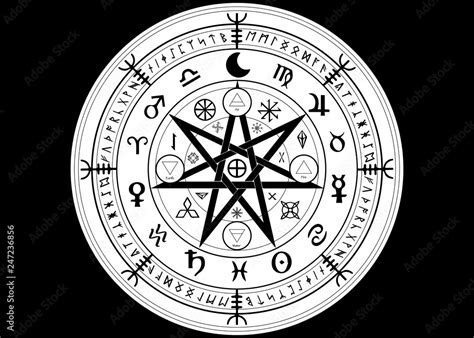 Wiccan Symbol Of Protection Set Of Mandala Witches Runes Mystic Wicca