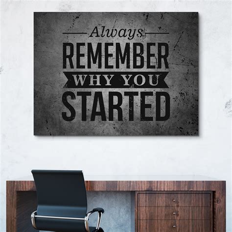 Always Remember Why You Started Motivational Wall Art Epik Canvas