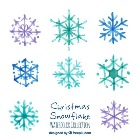 Download Collection Of Beautiful Watercolor Snowflakes For Free