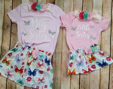 Big Sister Little Sister Outfits Pink Sister Outfits Sisters Etsy