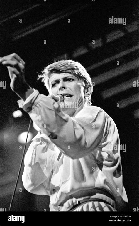 British Pop Singer David Bowie Performing On Stage During His Concert