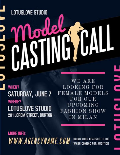 Casting Call Flyer Template Modelo Postermywall