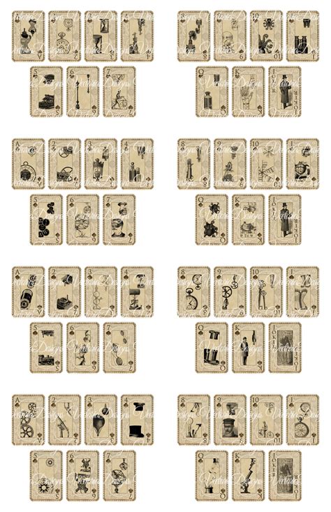 We did not find results for: Printable Steampunk Playing Cards by VectoriaDesigns on ...