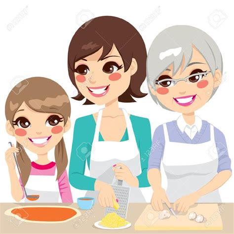 Hija Madre Y Abuela De La Familia Juntos Para Cocinar Una Deliciosa