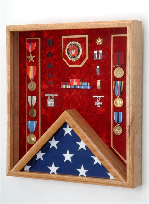 Military Shadow Box Ceremonial 3x5 Flag And Medals Display Etsy