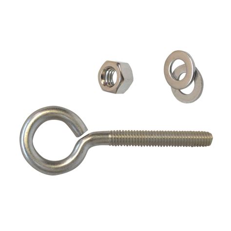 1 2 Inch X 4 Inch Stainless Steel Marine Turned Eye Bolt Nut And