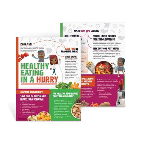 Healthy Eating In A Hurry Handouts Nutrition Education Visualz