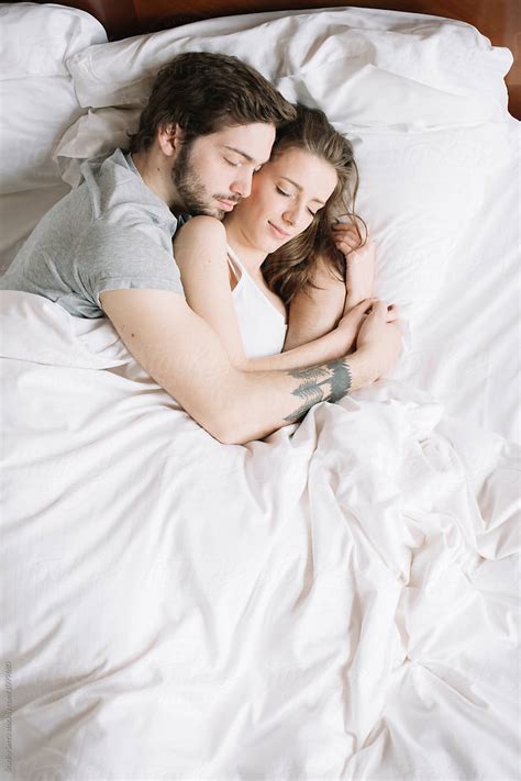 Couple Sleeping Hugging On Pillow By Alberto Bogo Couple Hug