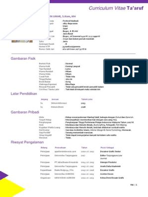 Butuhkan contoh cv taaruf yang lengkap dan. Cv Taaruf Docx - Guru Paud