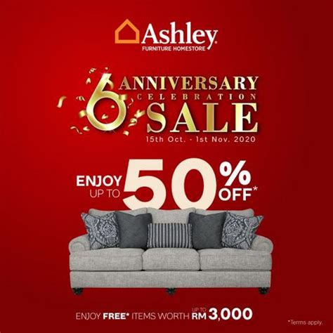 15 Oct-1 Nov 2020: Ashley Furniture HomeStore 6th Anniversary Sale