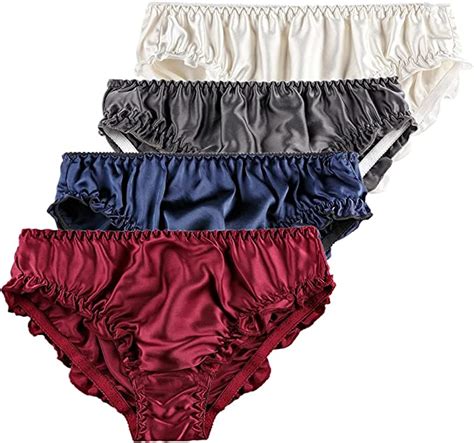 Uu Ben Silk Briefs For Women Satin Panties Ruffle 100 Mulberry Silk