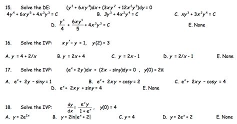 solved solve the de y 3 6xy 4 dx 3 xy 2 12x 2y 3 dy