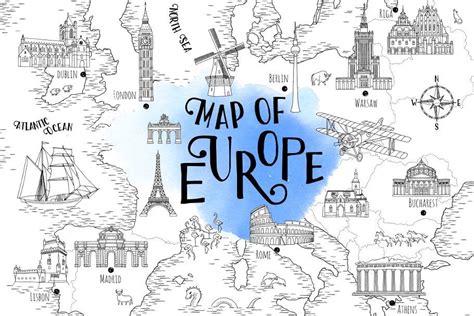 Map Of Europe Hand Drawn Map Set Hand Drawn Map Drawn Map Europe Map