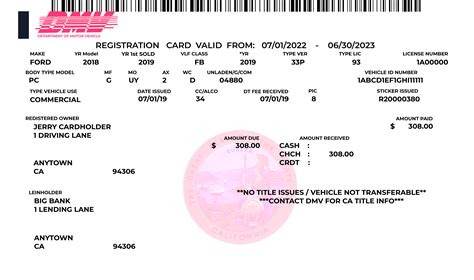 Car Registration Certificate