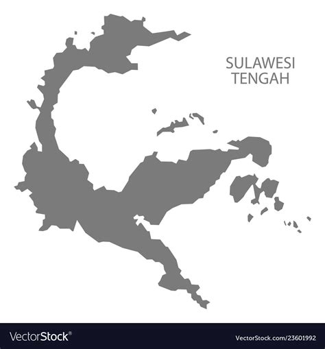 Sulawesi Tengah Indonesia Map Grey Royalty Free Vector Image