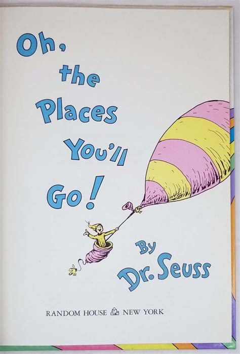 Oh The Places You Ll Go Dr Seuss 1990 1st Edition Rare First