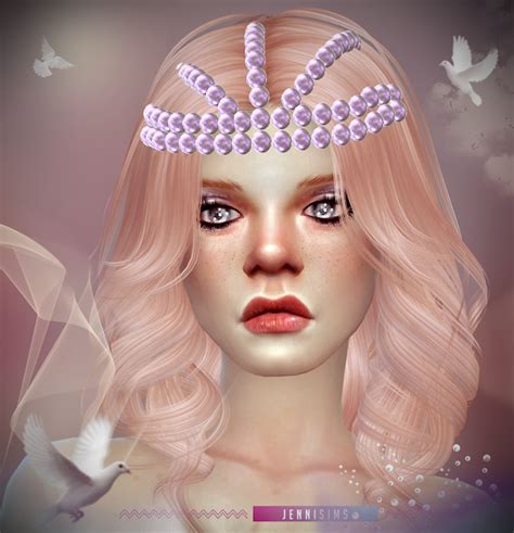 Jennisims Downloads Sims 4 Accessory Tiara Pearl Headband Teddybear