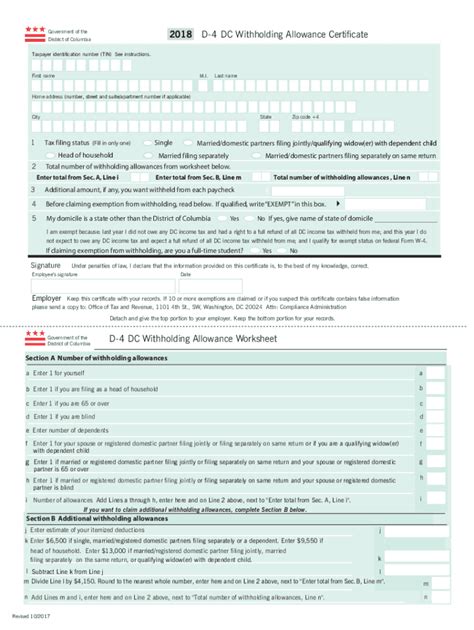 2018 2024 Form Dc D 4 Fill Online Printable Fillable Blank Pdffiller