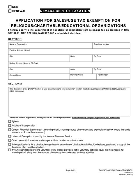 Nevada Sales Tax Exemption Form Fill Out And Sign Online Dochub