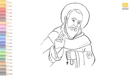 Saint Padre Pio Drawing How To Draw Saint Padre Pio Drawing Step By