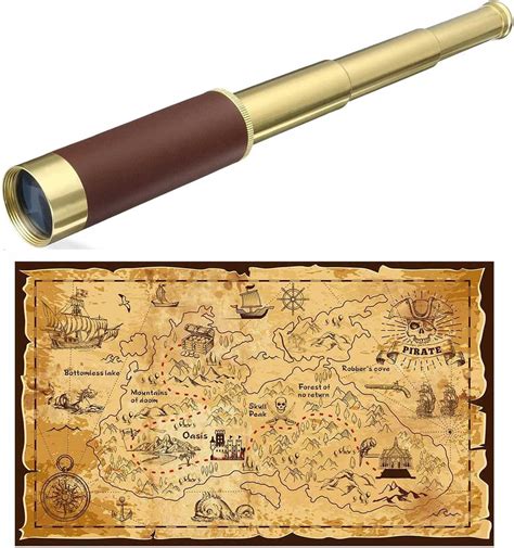 Pirate Telescope For Kids Treasure Map Retro Spyglass